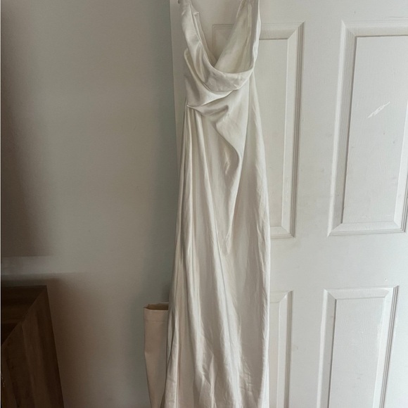 SHEIN white Satin  strapless maxi dress XL - Picture 3 of 6